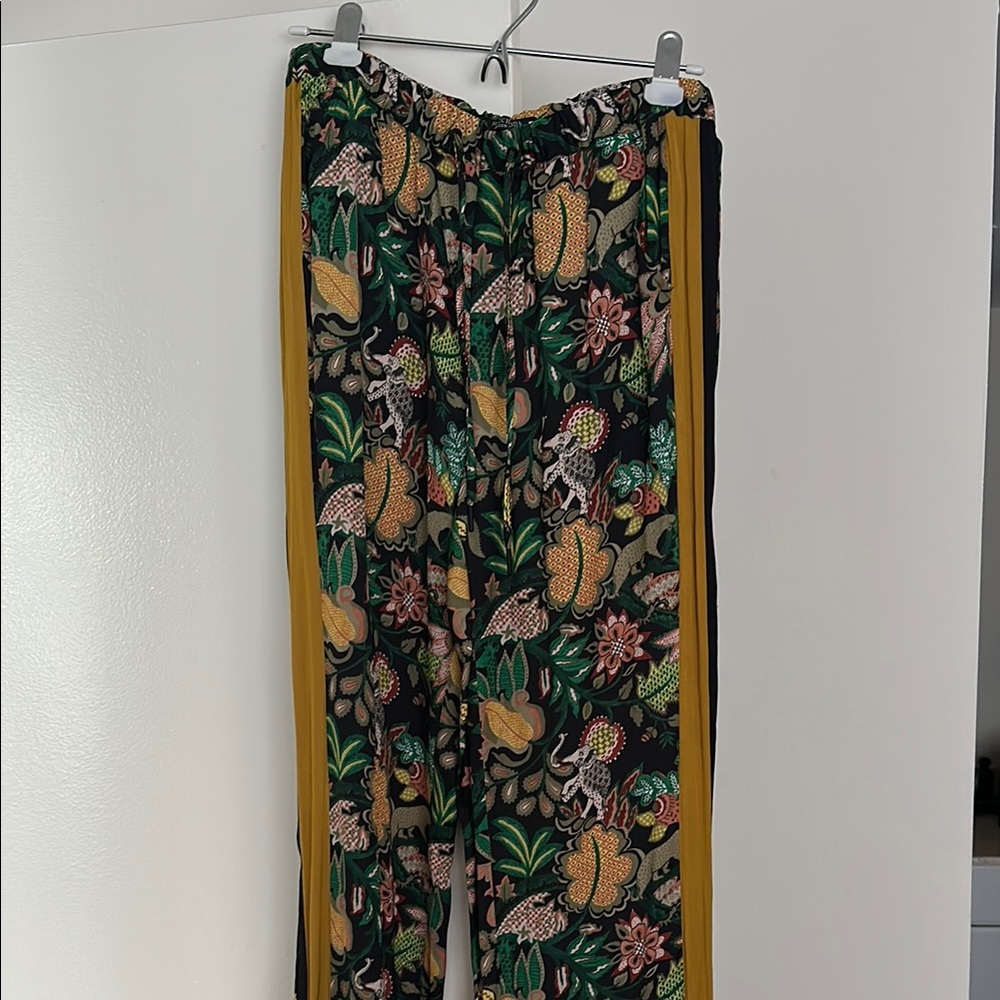 Scotch & Soda Floral Print Pants - Black and Gold